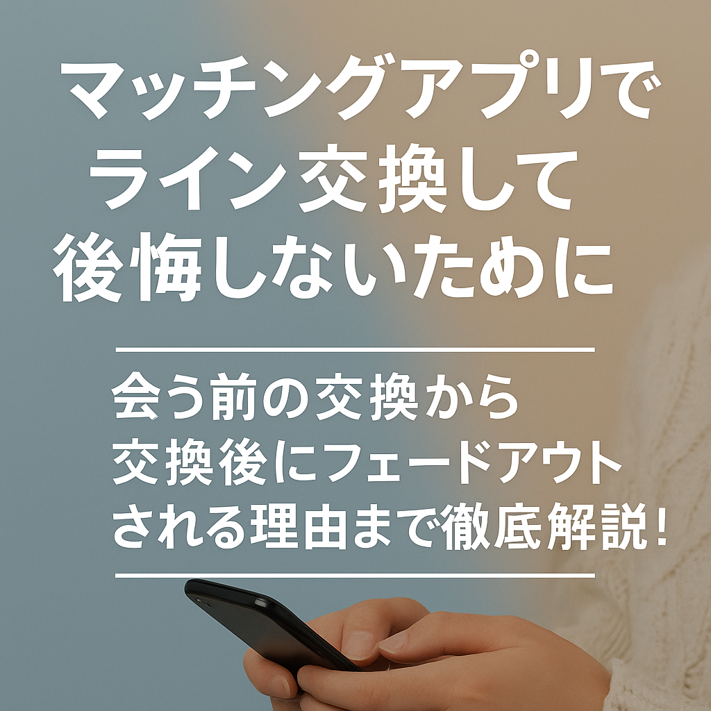 マッチングアプリでライン交換して後悔しないために｜会う前の交換から交換後にフェードアウトされる理由まで徹底解説！