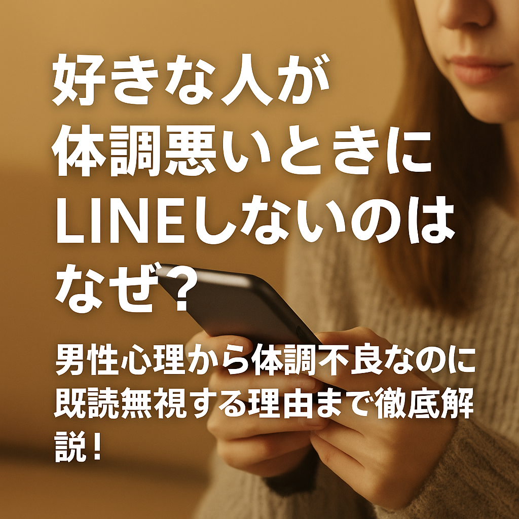 好きな人が体調悪いときにLINEしないのはなぜ？男性心理から体調不良なのに既読無視する理由まで徹底解説！