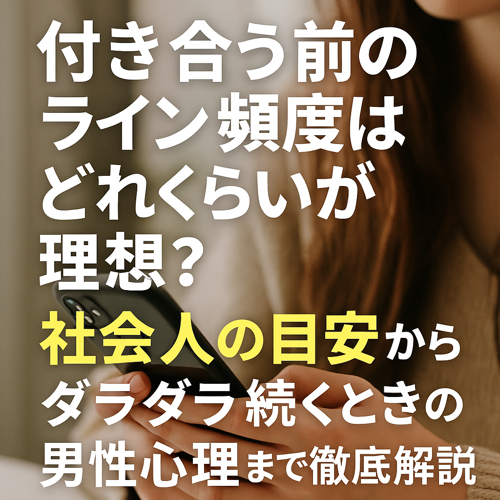 付き合う前のライン頻度はどれくらいが理想？社会人の目安からダラダラ続くときの男性心理まで徹底解説