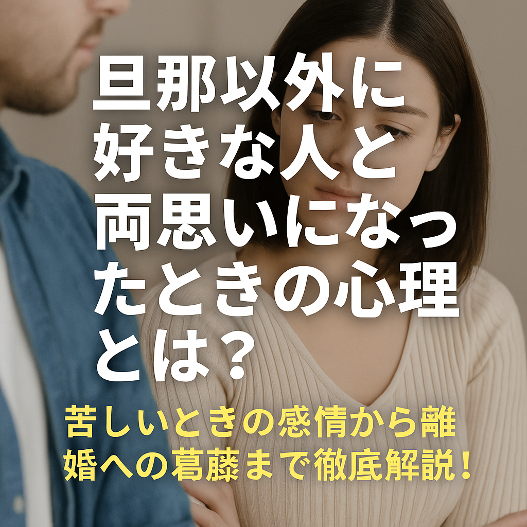 旦那以外に好きな人と両思いになったときの心理とは？苦しいときの感情から離婚への葛藤まで徹底解説！